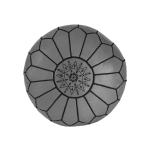 Grey Moroccan Leather pouf