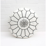 White Leather Pouf