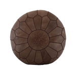 leather pouf round