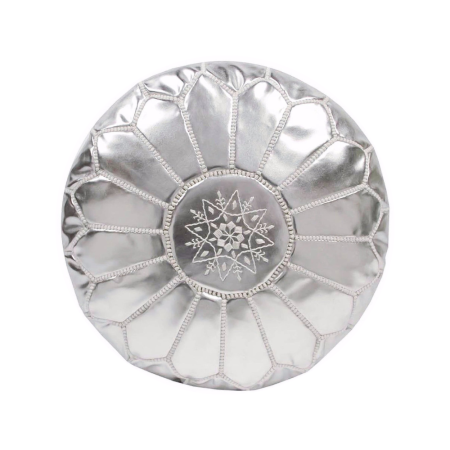 Silver Moroccan Pouf