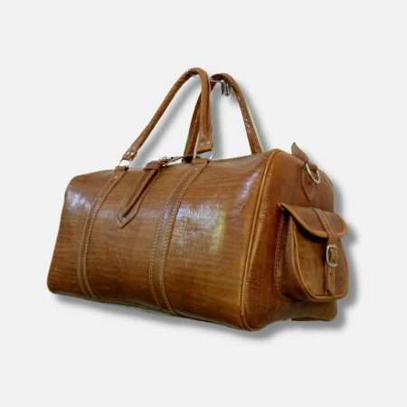 Leather Duffle Bag Tan