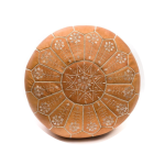 Tan Moroccan leather Pouf