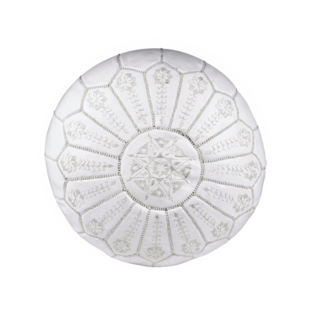white moroccan ottoman