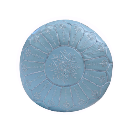 blue moroccan pouf