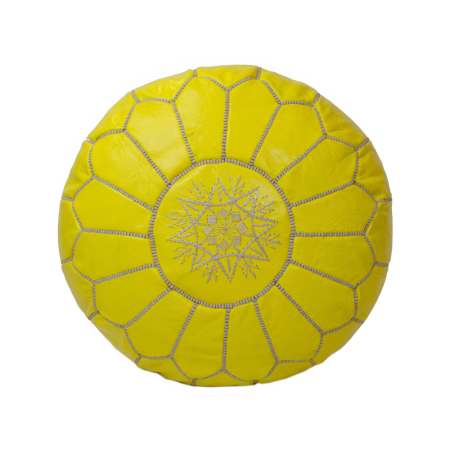 leather floor pouf