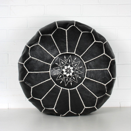 leather pouf Moroccan
