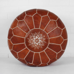 Moroccan leather pouf