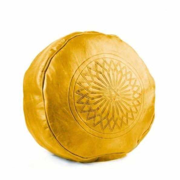 Colorful Moroccan Leather Pouf (7 Different Colors) _ Handmade Moroccan Pouf _ Leather Ottoman _ Traditional Footrest