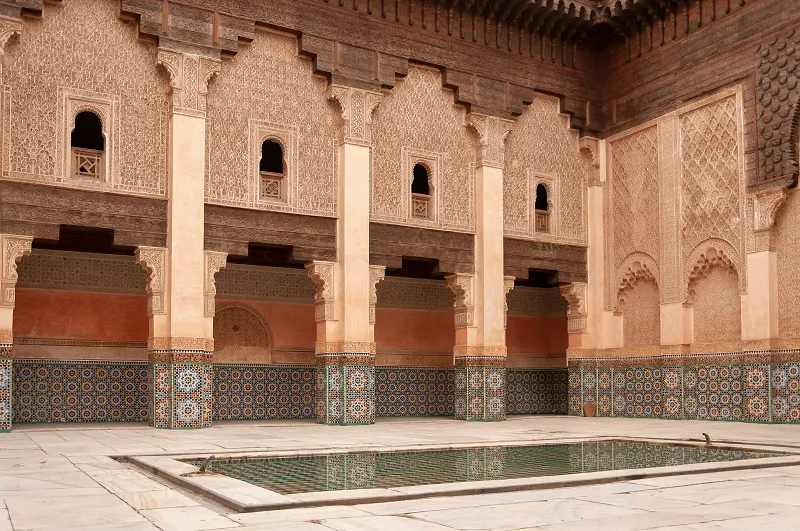 a front yard of Moroccan traditional Zellij