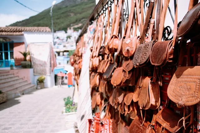 A Set of Moroccan Leather Bags