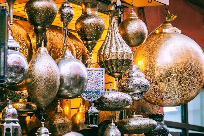 A Set of Moroccan Lanterns and Moroccan Lamps